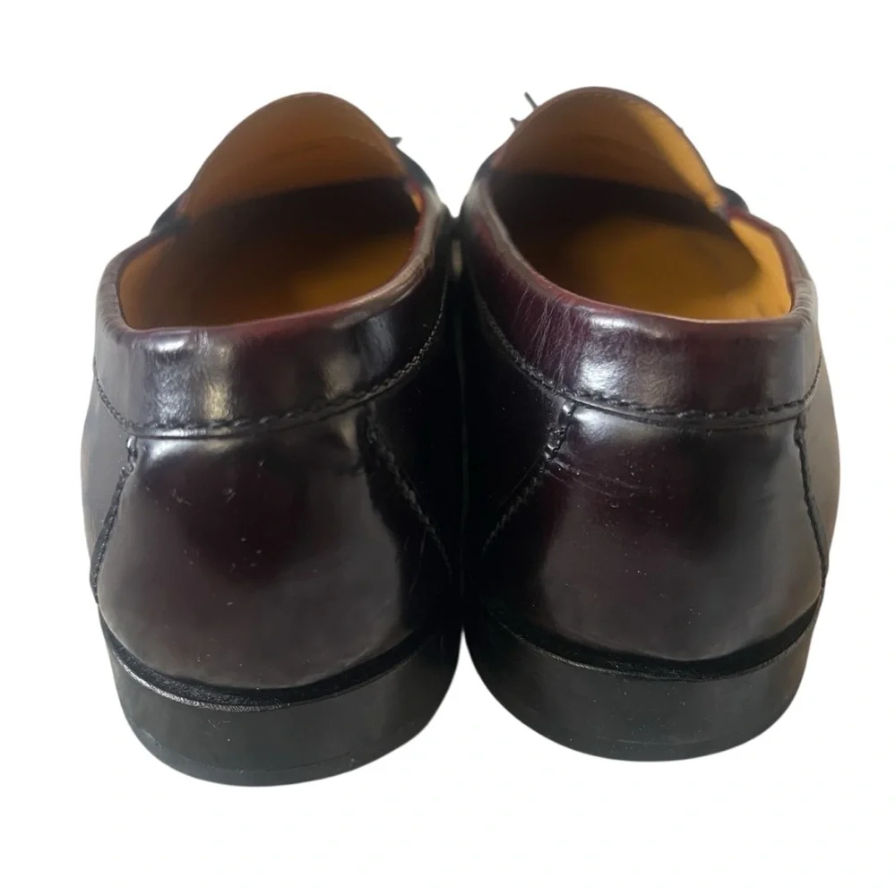 Cole Haan Mens Pinch Tassel Penny Loafers Burgundy Slip On Dress Shoes Size 9.5 - Picture 5 of 7